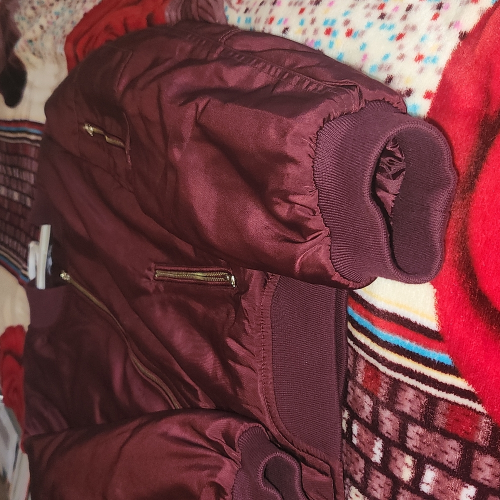 KENDALL & KYLIE Bomber Jacket Burgundy